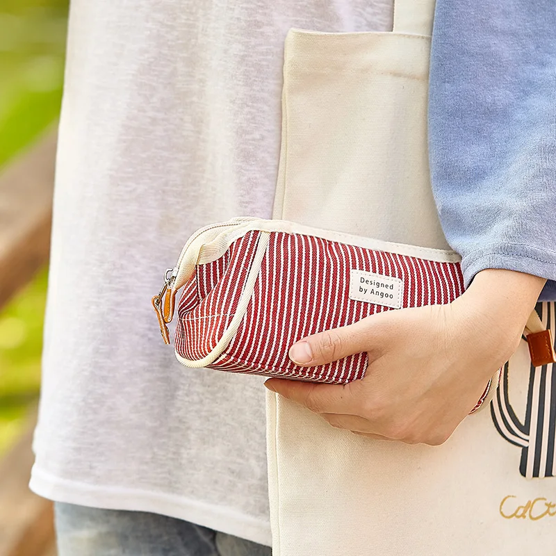 Чехол для карандашей в Корейском стиле милый холщовый вместительный пенал