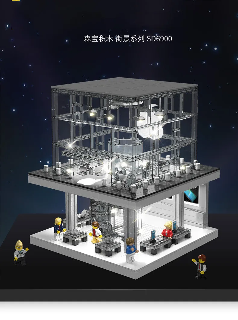 DHL SEMBO SD6900 1116 шт. Creator City светодиодный вариант улица вид магазин Apple строительные