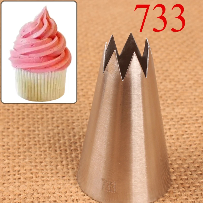 

#733 Large Size Open Star Piping Tips Cake Decorating Tools Stainless Steel Icing Nozzle Cream Nozzles Pastry Tips