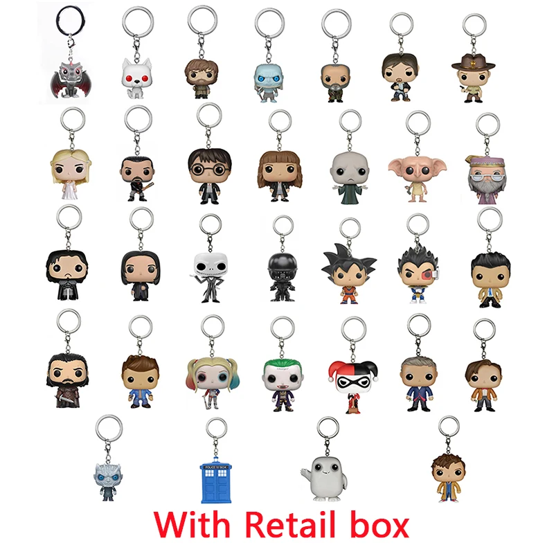 

Game of Thrones Keychain Aharri Poter Suicide Squad The Walking Dead Dragon Ball Doctor Who Keychain for Keys