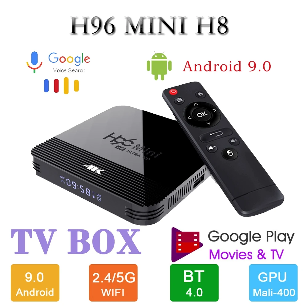 

Smart tv box android tv H96 mini H8 3228A 2g 16g Android 9 box tv Android box Bluetooth H96 MINI H8 smart tv set top box youtube