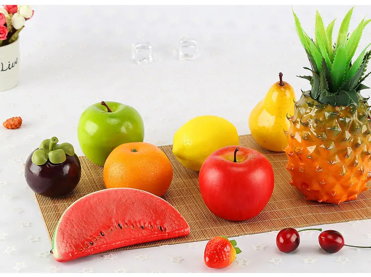 20PCS 15x6.8cm Artificial Watermelon Food Crafts Photography Props Christmas Halloween Home Kitchen Window Display Fake Fruits