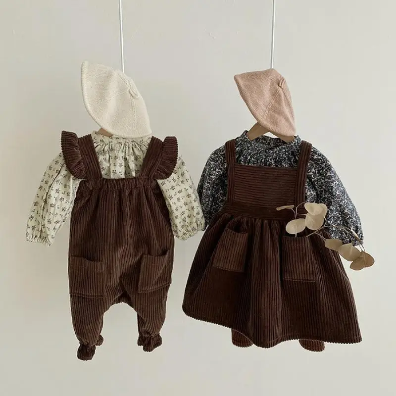 

Child Kids One Piece Korean Style Fashion Baby Boys Girls Clothes Infant Girls Sleeveless Dress Toddler Boys Corduroy Jumpsuit