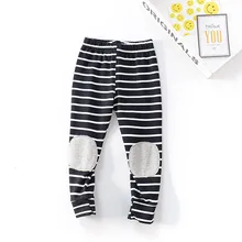 Bailiweini/ сезон весна-осень; стиль; полосатые брюки из окрашенной пряжи на коленях; детские брюки