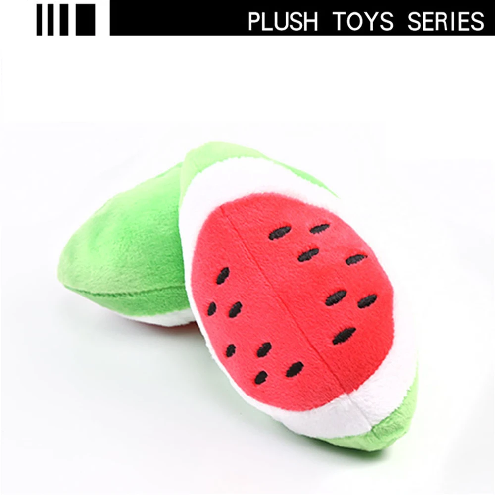 Gray Funny Pet Simulation Fruits Foods Plush Sound Toys for Puppy Dog Bite Wear-resistant Various Entertainment Voice Mini Cute Toy - Color: Gray