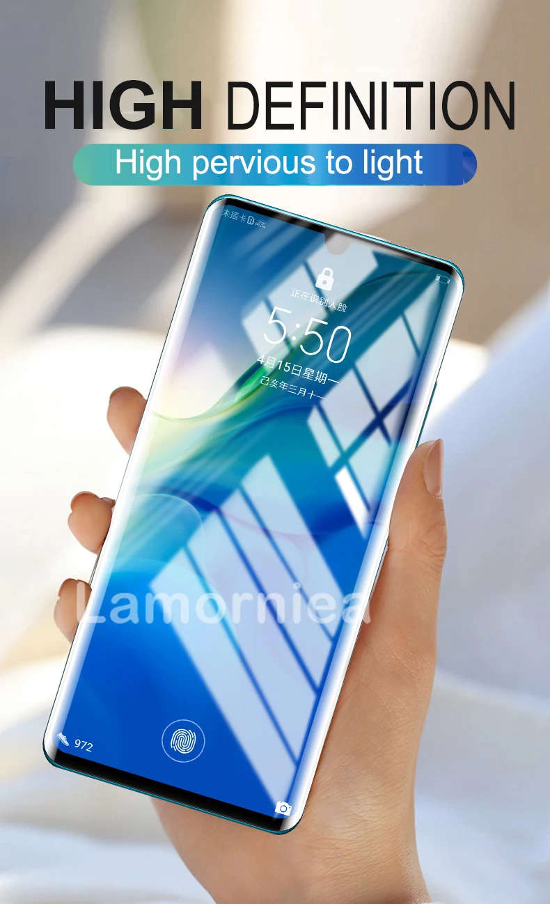 Ультрафиолет, полностью проклеенное закаленное стекло для huawei P30 Pro, защита экрана P30 Lite 21D, УФ-пленка для huawei P20 mate 20 30 Pro Lite