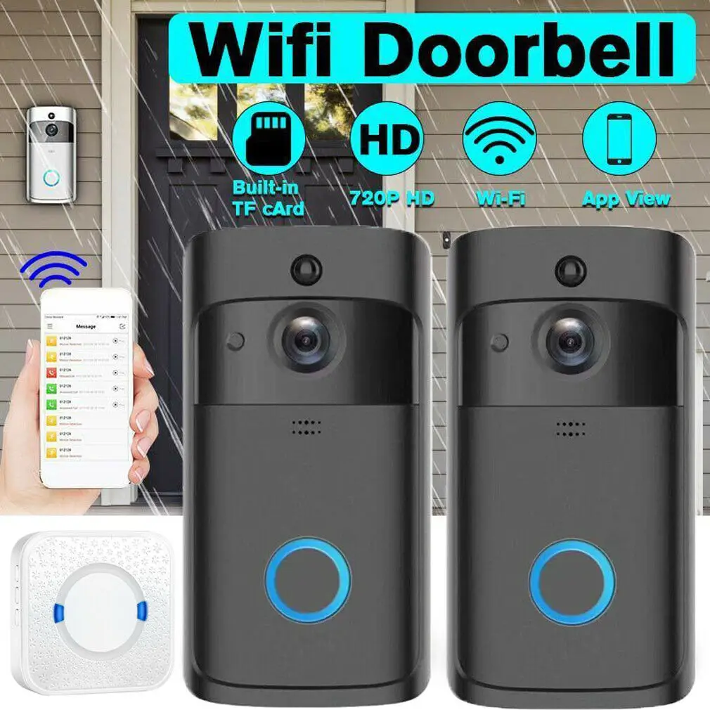 

Smart WiFi Doorbell Camera Video Wireless Remote Door Bell Chime Phone APP Home Security