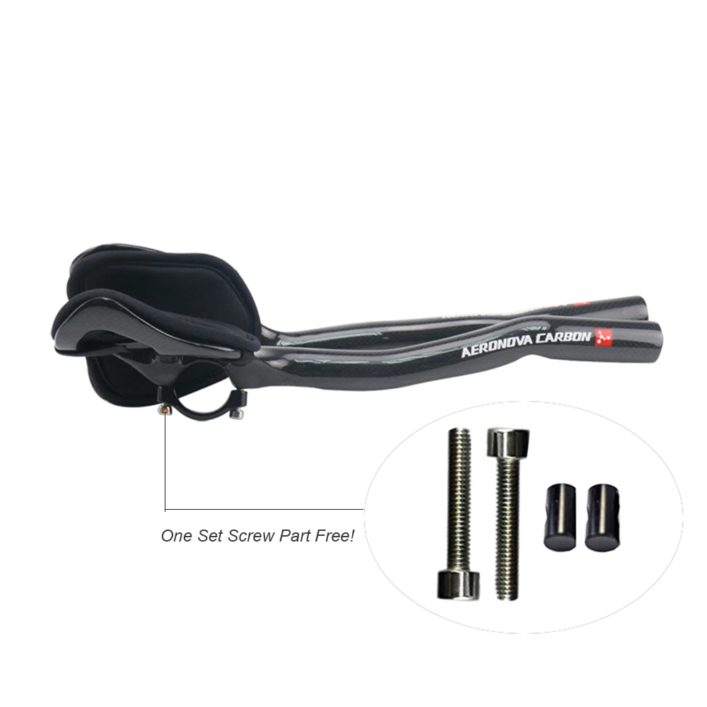 Bicycle Handlebar Carbon Fiber Rest Put Handlebar ERGOSUM Aero Carbon TT Bar Bike Handle Bars 31.8mm 3K Red Triathlon Handlebars (2)