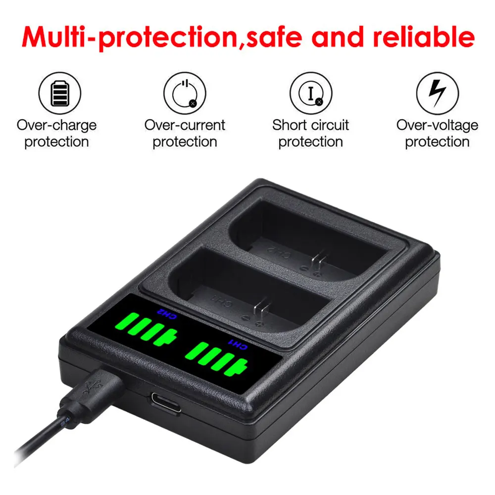 2650mAh LP E6 LPE6 Bateria LP-E6 E6N Camera Battery + Dual Charger For Canon EOS 5D Mark II III 50D 6D 60D 7D 70D 80D 90D EOS R
