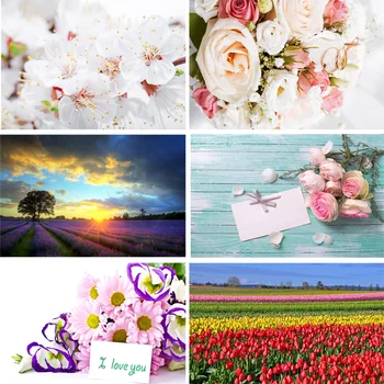 

SHENGYONGBAO Vinyl Custom Photography Backdrops Prop Flower and Wooden Planks Theme Photography Background 200309HK-005