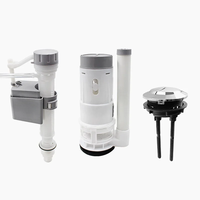 

One-piece Toilet Drain Valve Cistern Plastic Filling Valve Round Push Button Toilet Sanitary Ware Accessories Sets,JO21092