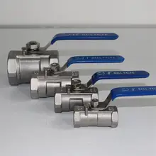 Высококачественный шаровой клапан с резьбой из нержавеющей стали 304 шаровой кран с тремя входами 1/4, 3/8, 3/4, 1, 1-1/4, 1-1/2 BSP Женская нить Прямая