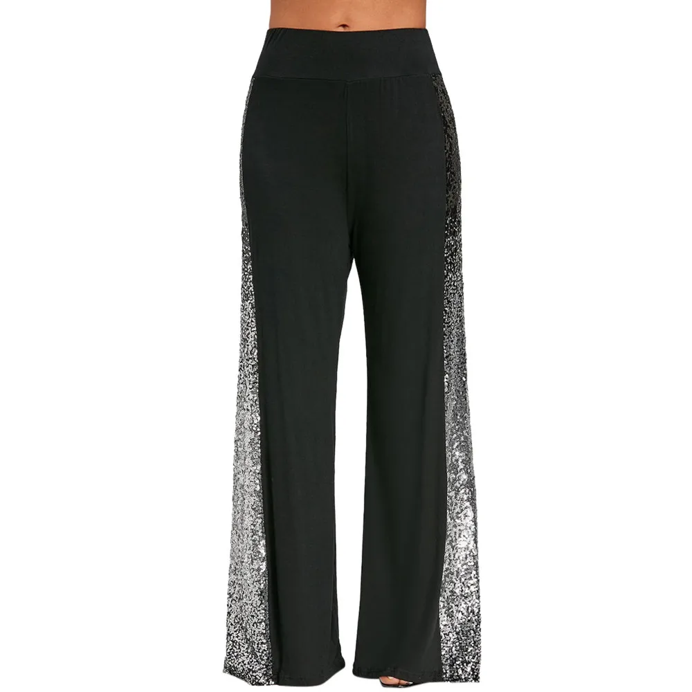 plus size sequin wide leg pants