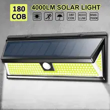 Солнечный COB светодиодный настенный светильник движения PIR Сенсор открытый наземный уличный фонарь