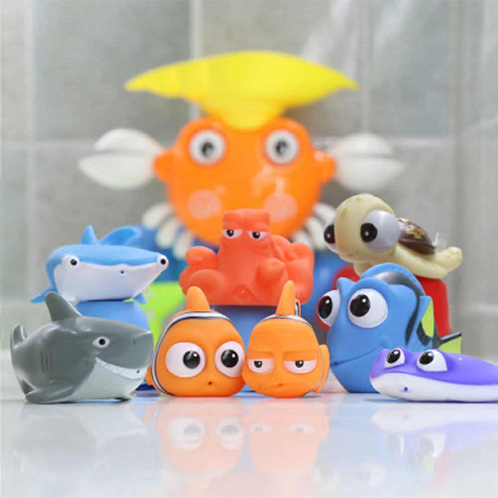 Children Bath Toys Finding Nemo Dory Float Spray Water Squeeze Toys Soft Rubber Bathroom Play Animals Kids Shower Clownfish Toy 3