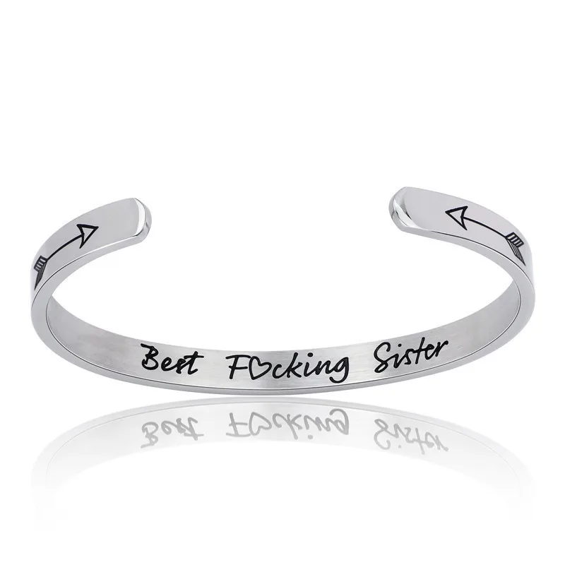 Style 11 Best Friends Bracelet Cuff Bangle Friendship BFF Bracelet Not Sisters By Blood But Sisters By Heart Jewelry for Women Girls - Окраска металла: Style 11