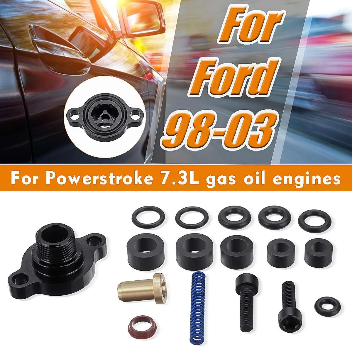 Для Ford Powerstroke 7.3L регулятор давления топлива Комплект 1998-2003 Часть# FPR2-E Профессиональный алюминиевый пружинный уплотнитель