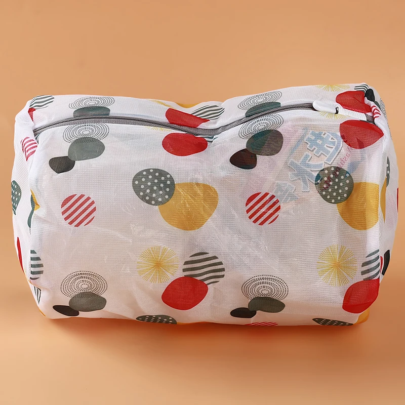 Cylindrical bag Мешки для стирки, мешок для стирки стиральной машины, специальный сетчатый мешок для ленивого плотного нижнего белья, бюстгальтер, мешок для стирки в горошек на молнии - Цвет: Cylindrical bag