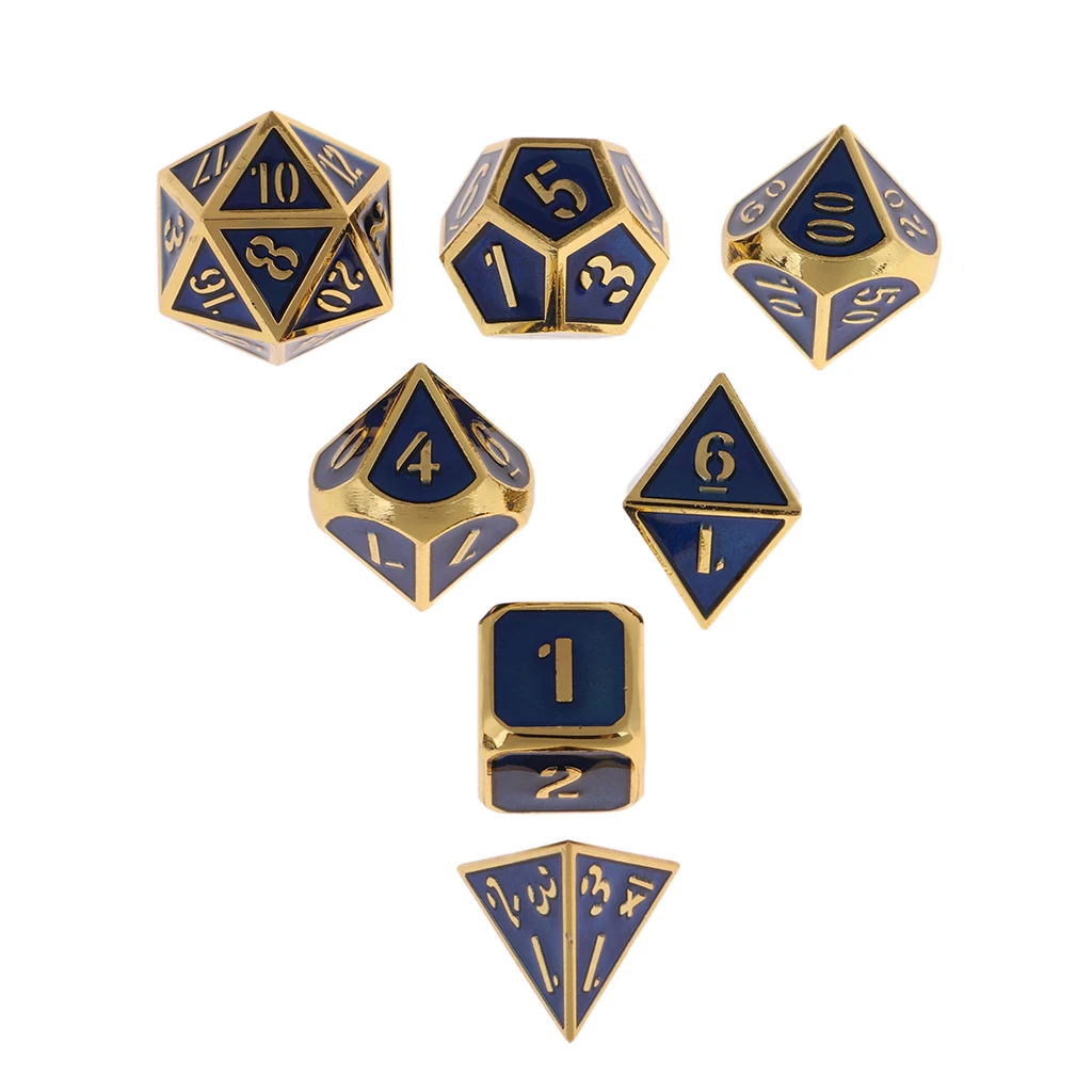 7 Pack Multi-sided Dice D&D Dice Game D4 D6 D8 D10 D20 Polyhedral Dice Set for Dungeons & Dragons RPG Table Games Accs