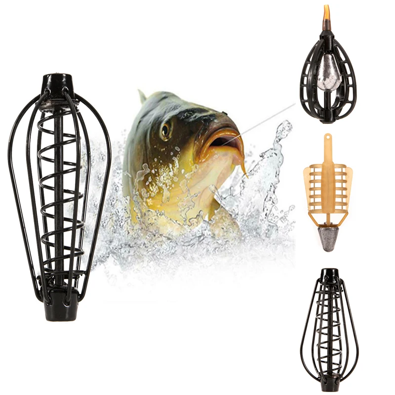 

2019 Fishing Troughs Fishing Feeder Bait Cage Carp Case Fishing Inline Method Bait Feeder Terminal Tackle Fishing accessories