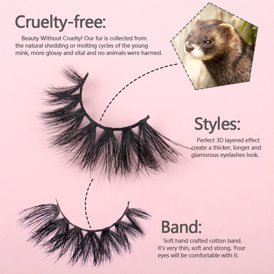 Wowangel 3D Mink Eyelashes Cruelty free Mink Lashes Handmade Full Strip Lashes Beauty Soft False Eyelashes Makeup Wholesale