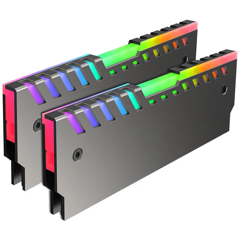 Cooling Cooler Spreader Heat Sinks Heatsink Accessories 2Pcs LED RGB PC Set Kit Computer RAM