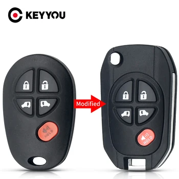 

KEYYOU 4+1 Panic Buttons Replacement Remote Control Key Case For Toyota Sienna 2004 2005 2006 2007 2008 2009 2010 2011 2012 2013