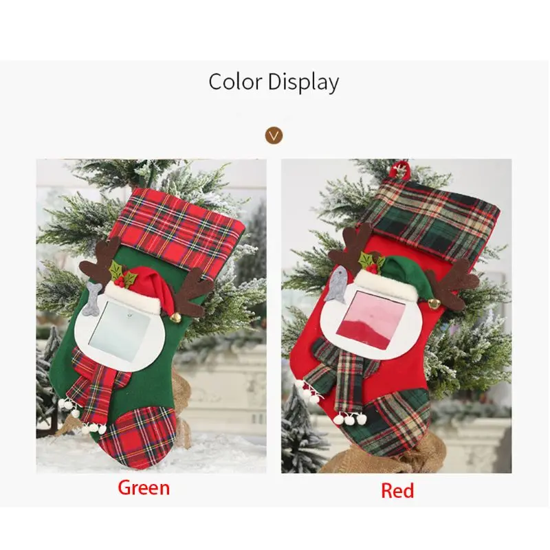 Christmas Socks Photo Frame Stocking Ornaments Pendant Xmas Tree Decoration Gift 634E