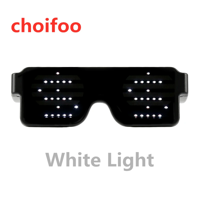 1 шт. 8 Режим вспышки светодиодный вечерние принадлежности очки USB зарядка светящиеся очки DJ слог Хэллоуин Рождество концертная подсветка очки - Color Name: White