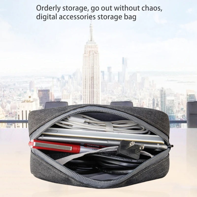 B03F elektronika organizátor kabel organizátor brašna polyesterová cestovní kabel úložný pouch pro USB drát notebook nabíječka