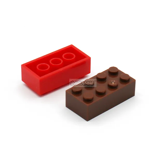 MARUMINE 100PCS 2x4 Dots Cube Standard Bricks Parts MOC Classic Building Blocks Learning Set 3001 Compatible with Other Brand 5