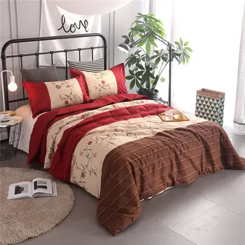 

Bedding set King Size parure de lit adulte Duvet cover Pillowcase Simple Plain Striped Floret Single Double Household XHS0034