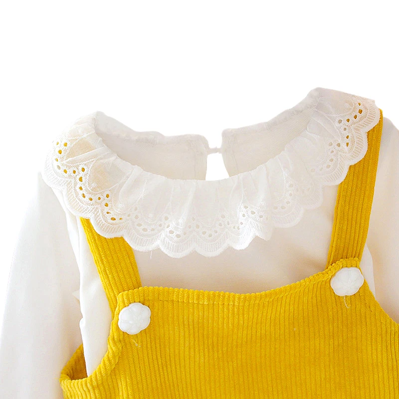 Милая одежда для маленьких девочек модные детские платья для маленьких девочек от 0 до 24 месяцев кружевные вечерние комплекты с цветочным принтом, осенняя одежда для младенцев