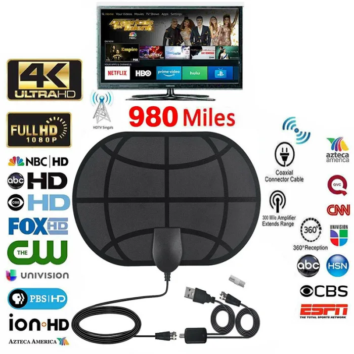 980Mile Range Antenna TV Digital HD 4K Antena Digital Indoor HDTV 1080P JLRL88