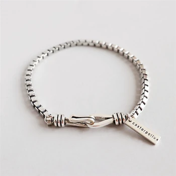 

Sole Memory Retro Chain Personality Letters Good Luck 925 Sterling Silver Female Resizable Bracelets SBR255