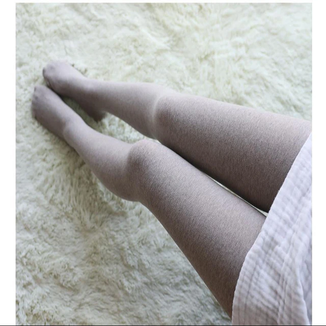 Women Autumn Winter Pantyhose Cotton Knitted Stocking Candy Color Chunky  Ribbed Knitted Leggings Warm Twist Striped Tights