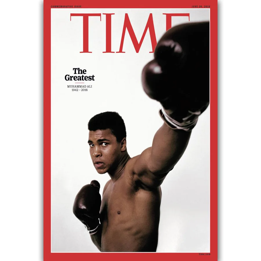FX133 хит продаж Muhammad Ali Time Magazine Great Boxing Boxer Cover постер художественный шелковый