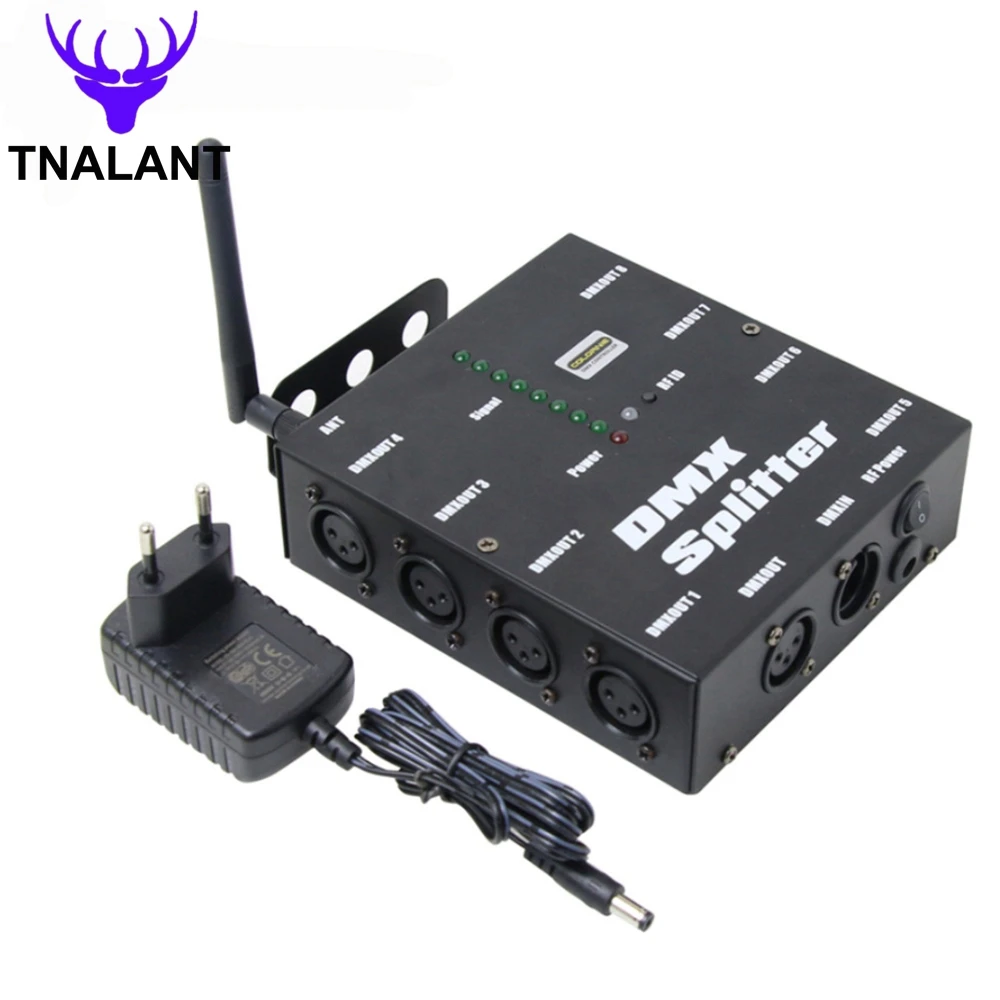 

Wireless 8 Way DMX512 Splitter Isolated 3Pin DMX 512 Optical Splitter Istribution Amplifier For DJ Disco Wedding DMX Stage Ligh