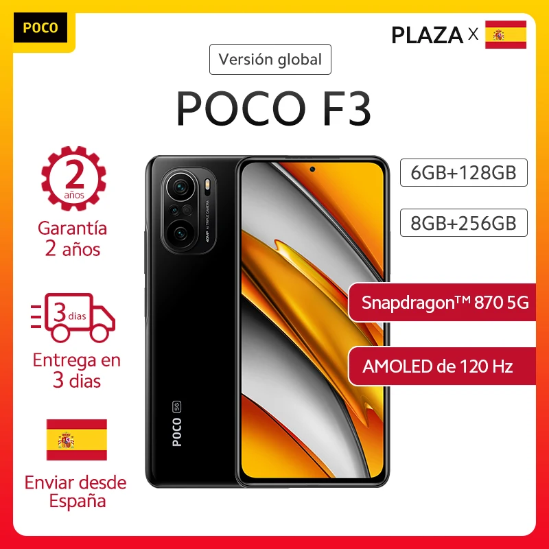 POCO-teléfono inteligente F3, versión Global, 5G, AMOLED, 6,67 pulgadas, Snapdragon 870, 4520 mAh, 33, carga rápida, cámara de 48 MP, poco f3, NFC