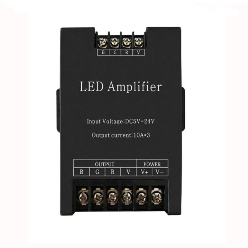 

LED RGB Amplifier Controller input 5V/12V/24V 30A Signal Repeater 360W for 3528 /5050 RGB Led strip