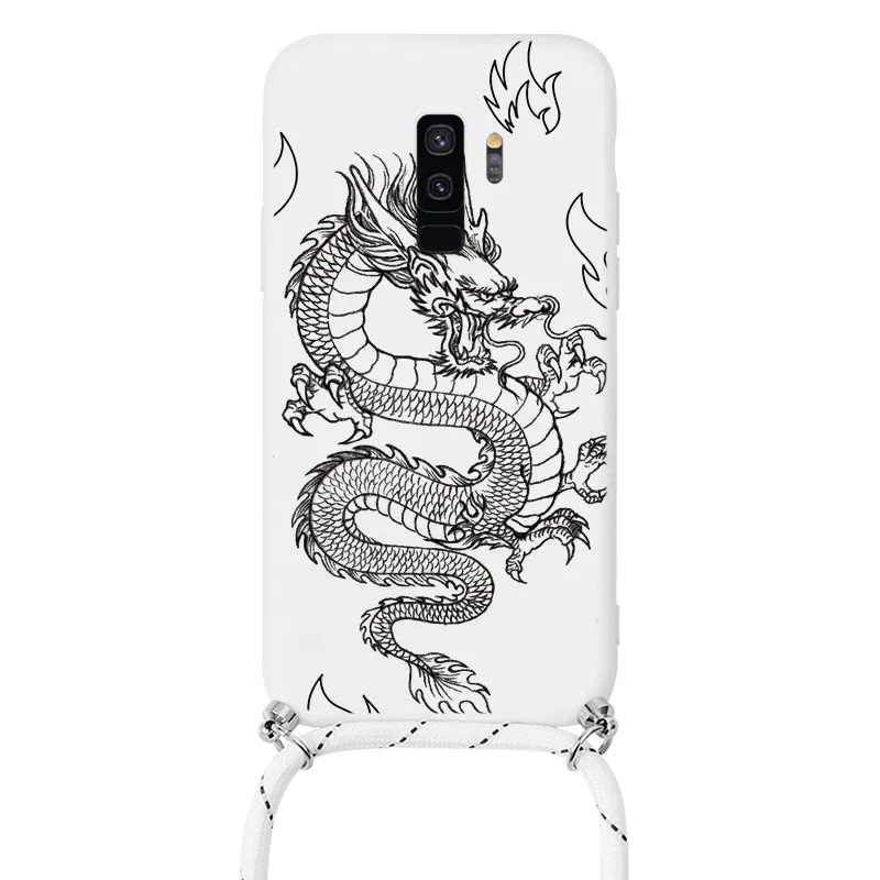 For Samsung Galaxy S9 Plus Case Flower Strap Cord Chain Funda For Samsung GalaxyS9 GalaxyS9Plus Crossbody Necklace Lanyard Capa samsung silicone Cases For Samsung