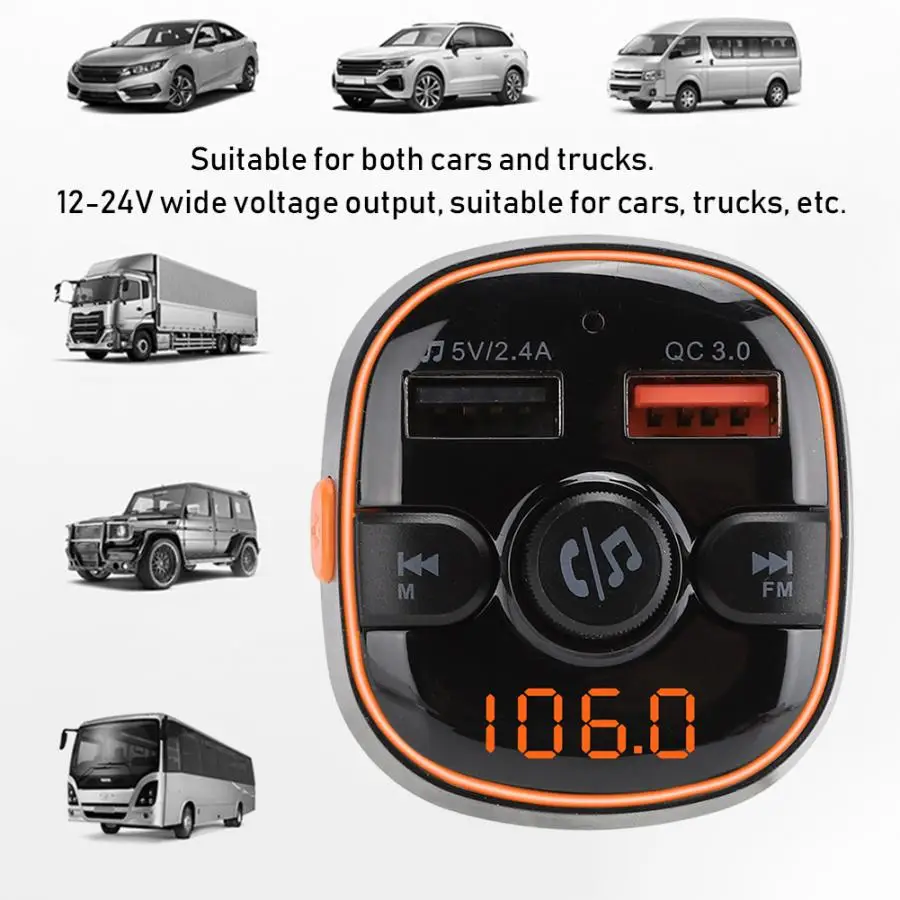 BC52 Hands-free Bluetooth 5,0 автомобильный музыкальный mp3-плеер комплект аудио fm-передатчик модулятор