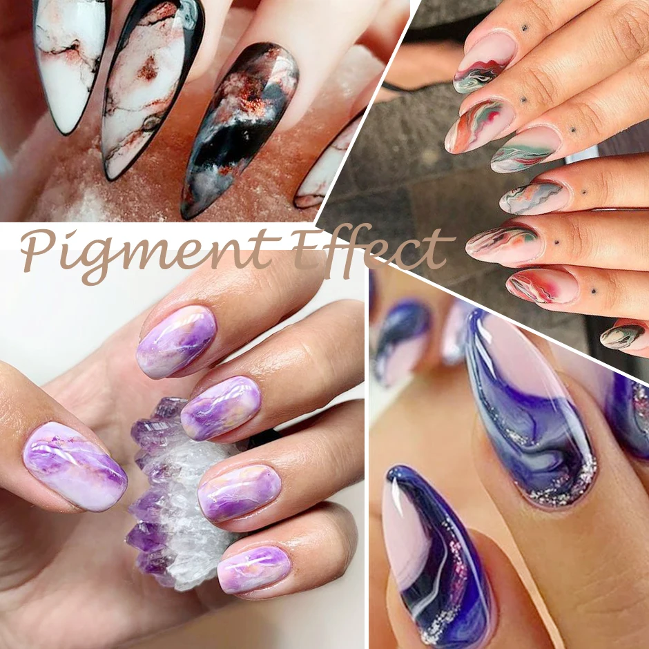 Purple Marbled Glam Nail Set