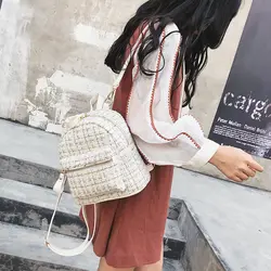 Black Mini Bag For Woman New 2022 Trend Lattice Backpack For Girl Women'S White Bag Mini Backpack With Multiple Pockets