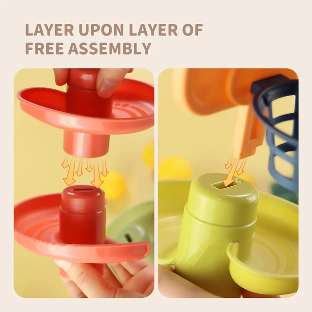 Baby Toy Rotating Rolling Ball Gliding Tower Toddler Toy Rotating Early Educations Track Ball Stacking Toy Gift Box For Children 4