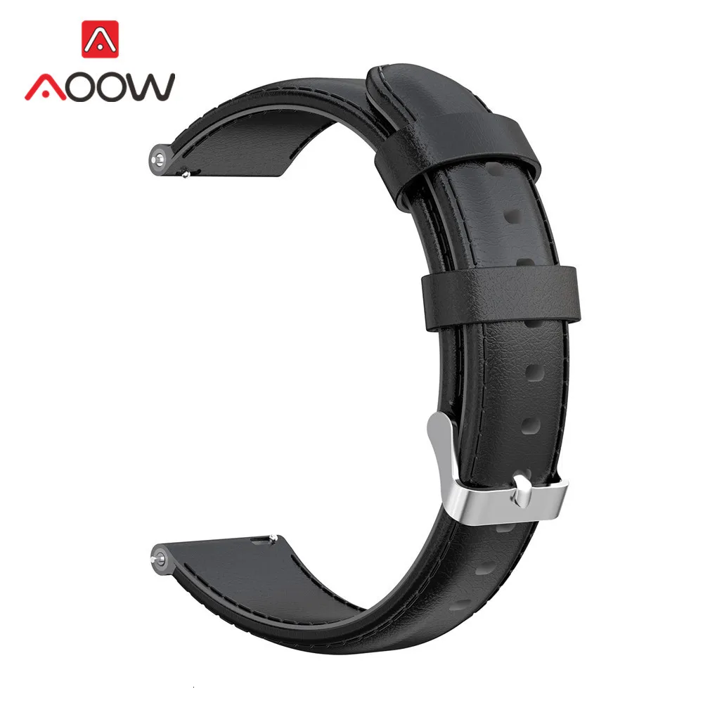 20 мм 22 мм настоящий ремень из коровьей кожи для samsung Galaxy Watch Active 42 мм 46 мм huawei GT Amazfit bip быстроразъемный браслет