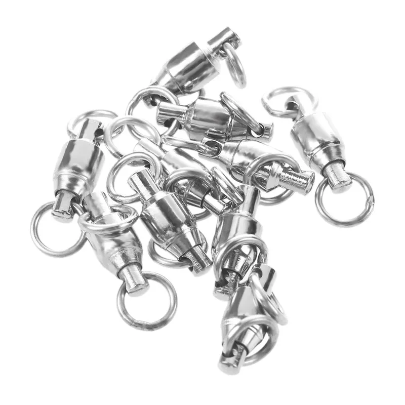 

Lot 0/1/2/3/4/5/6/7# Heavy Duty Ball Bearing Swivel Solid Rings Sea Fishing, 4# 10Pcs 23Mm 110LB