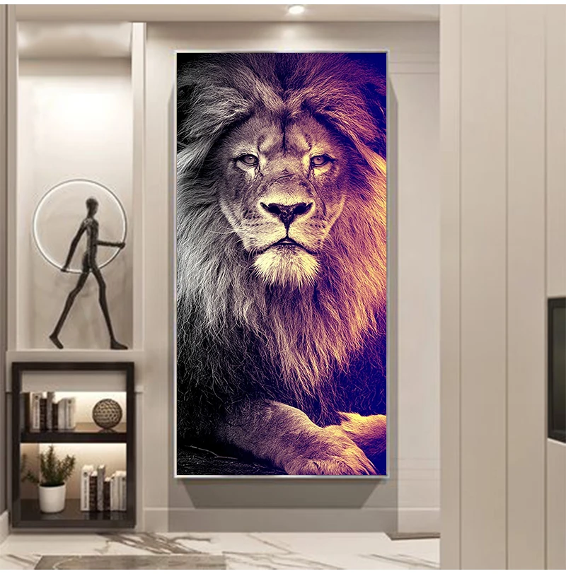 Art Painting Posters and Prints Cuadros Wall Art Picture for Living Room Home Decor Lions wild animal lion king Canvas