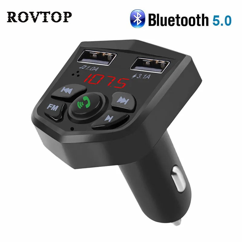 Bluetooth 5.0 Car Kit MP3 Player FM Transmitter Micro SD TF Music