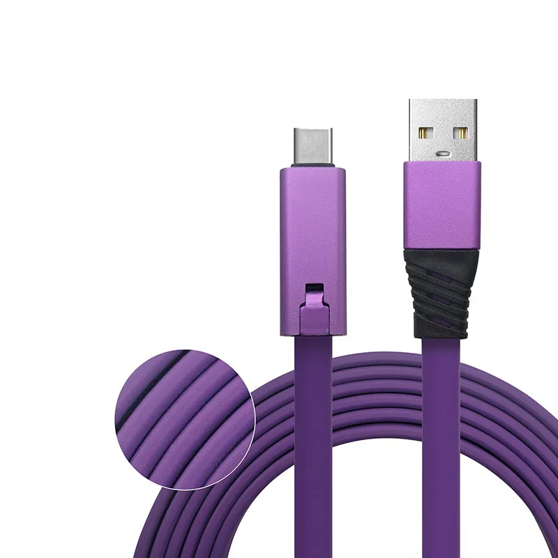 Usb type C телефонный кабель Mirco USB для samsung S9 кабель Android для Xiaomi Mi9 провод для быстрого заряда USB-C 1,5 м телефонный зарядный шнур - Цвет: Mirco USB Purple